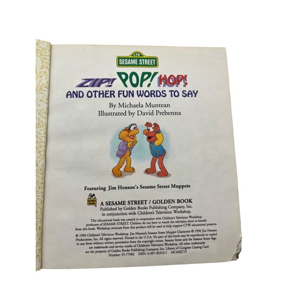 Zip! Pop! Hop! Sesame Street Golden Book With Elmo & Fun Words To Say - Picture 2 of 3